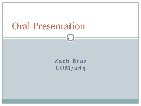 XCOM 285 Week 7 CheckPoint Oral Presentation