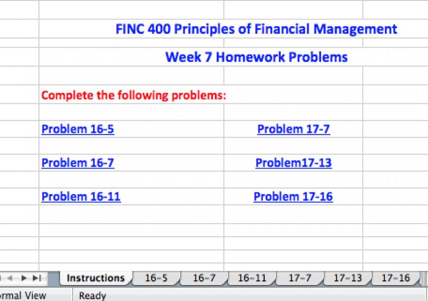 FINC 400 Week 7
