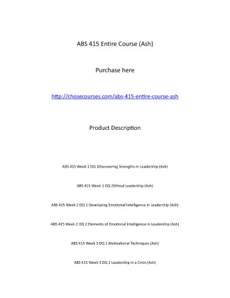 ABS 415 Entire Course (Ash)