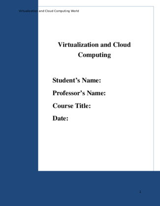CIS 336 Assignment 4  Virtualization and Cloud Computing