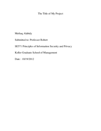 SE571 Principles of Information Security and Privacy