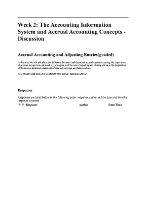 ACCT 504 w2 dq2 Accrual Accounting and Adjusting Entries
