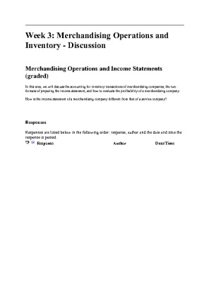 ACCT 504 w3 dq1 Merchandising Operations and Income Statements (1)