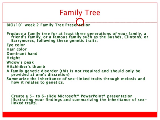 bio101 week 2 family tree presentation