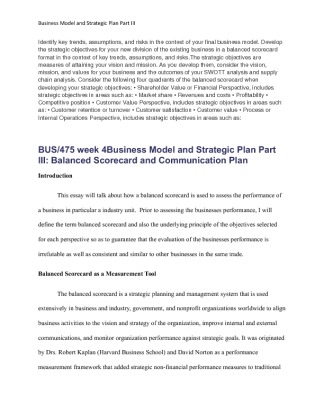 bus475 week 4business model and strategic plan part iiibalanced...