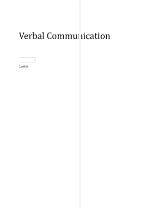 cja 304 week 2 verbal communication paper