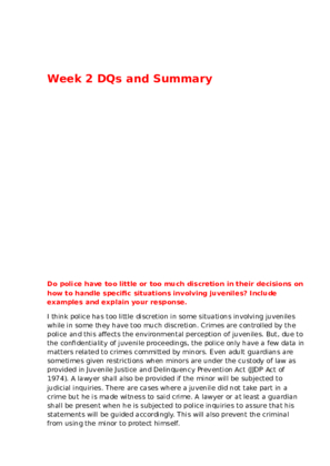 CJA 374 Week 2 DQs and Summary 380142401