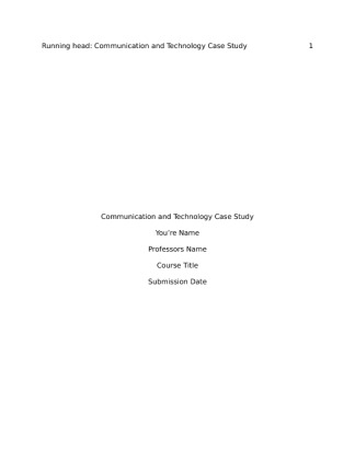 communication and technology case study