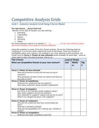 competitive analysis grids  2 50
