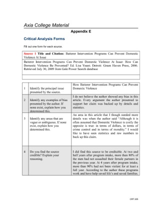 crt 205 critical analysis forms final for crt205 new
