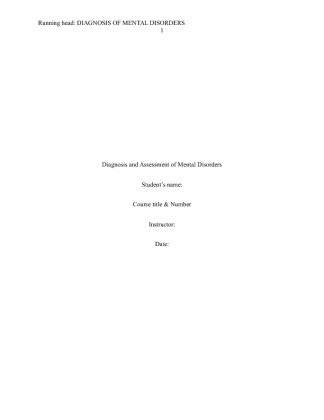diagnosis and assessment of mental disorders