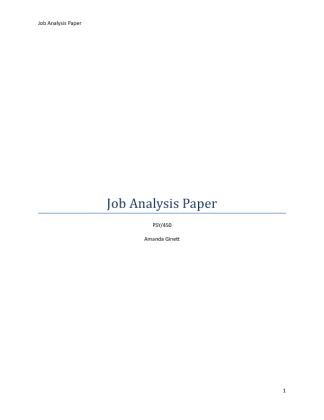 job analysis paper