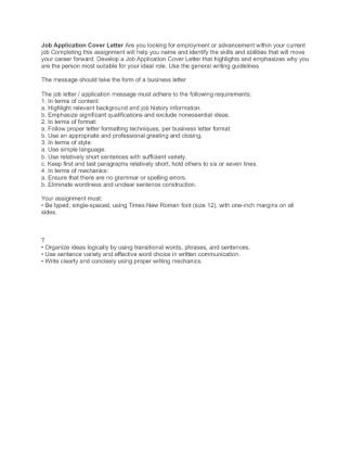 Job Application Cover Letter Are you looking for employment or...