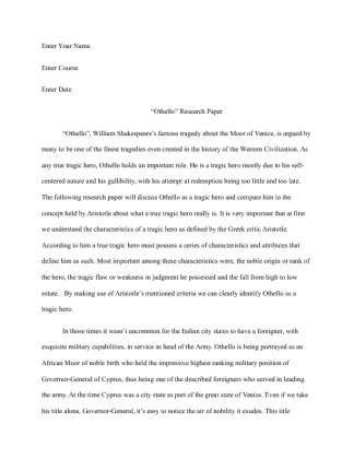 Othello Research Paper