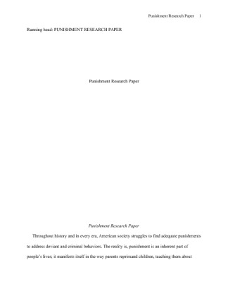 week 6 assignment Punishment Research Paper