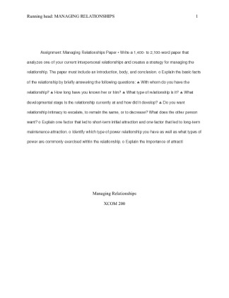 xcom 200 assignment managing relationships paper