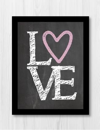 Valentines Chalkboard Love Printable