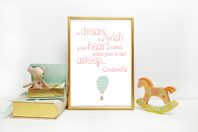 Dream Is a Wish Your Heart Makes Adorable Nursery Printable