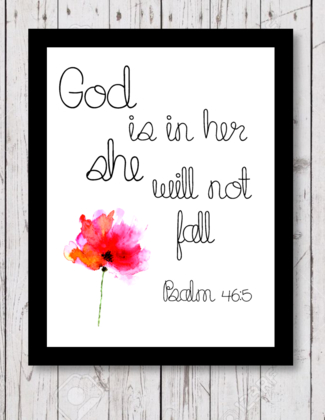 God is In Her Printable Psalm 46 5