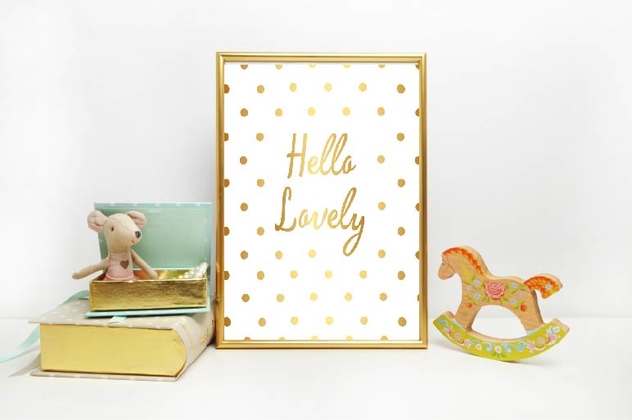 Hello Lovely Gold Printable