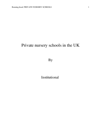 5161850 Private nursery schools in the UK