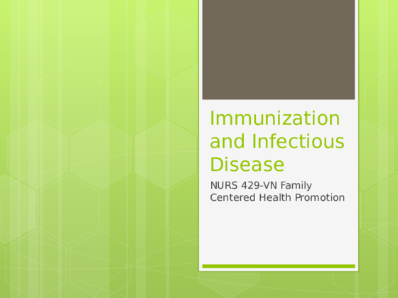 Immunization and Infectious Disease 