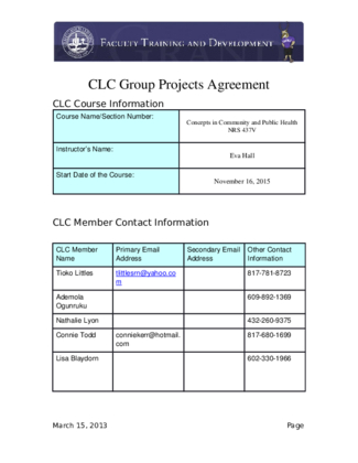 NRS 427 CLC agreement