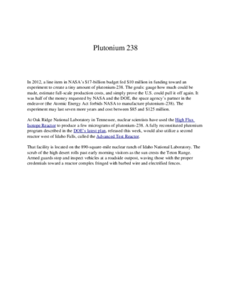 Plutonium 238
