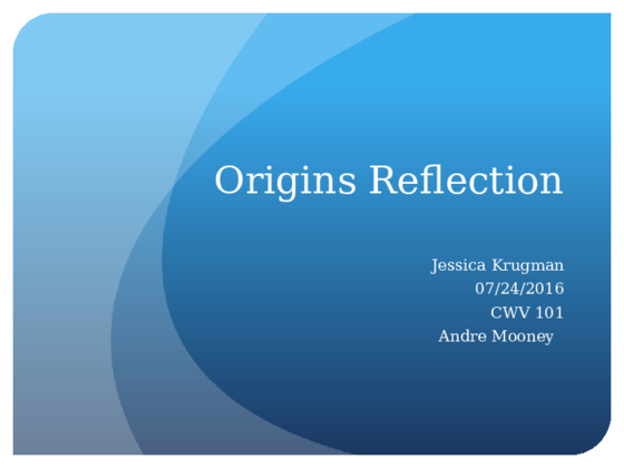Origins Reflection