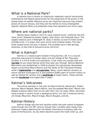 National Parks Essay