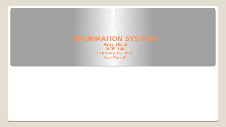 information systems Week4