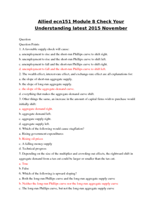 Allied ecn151 Module 8 Check Your Understanding latest 2015 November