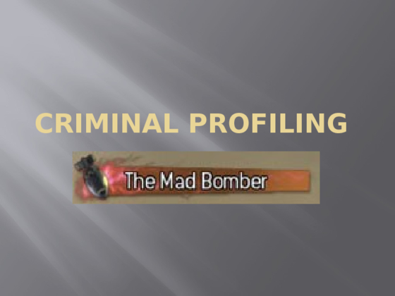 Criminal Profiling Potts HSM 110
