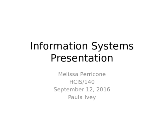 Information Systems Presentations