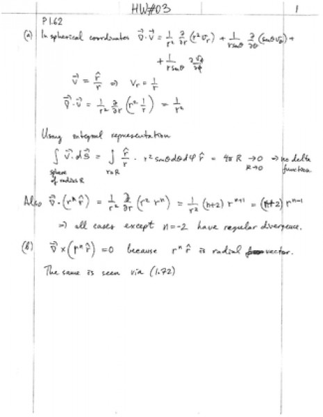 Griffiths Introduction to Electrodynamics Solutions 1.62, 2.21,...