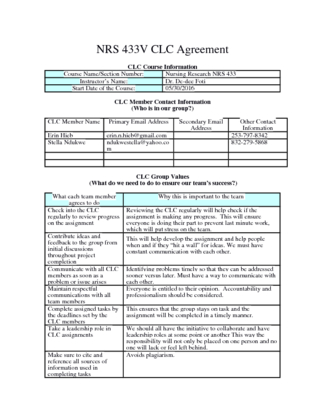 Red Group CLC agreement NRS 433