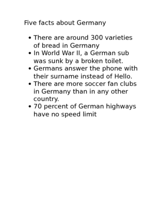Five facts about Germany