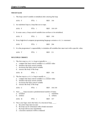 Keller MIS 505 Chapter 5 many loop control variable values are altered...