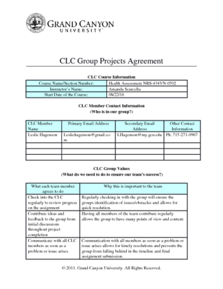 CLC Agreement Student Health Assessment
