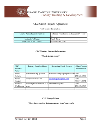 CLC Group Projects Agreement updated (1)
