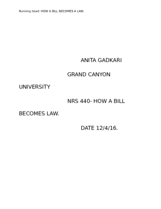 How a Bill become a Law