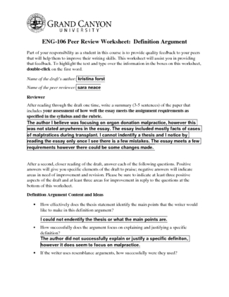 ENG106 Definition Peer Review Worksheet