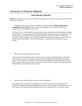 eng147 r4 week 1 topic reflection worksheet