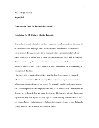 6 HSM 250 Appendix B Completing the My Cultural Identity Template