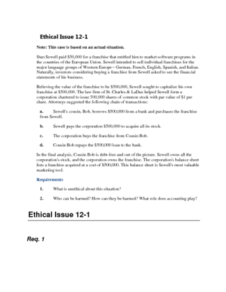 ACC 206 Week 1 DQ 1 Ethical Issue 12 1