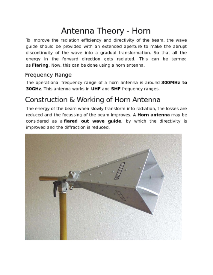 Antenna Theory   Horn