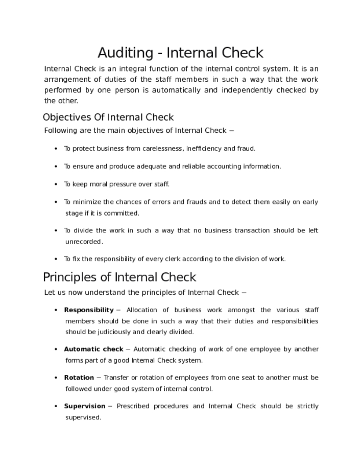 Auditing   Internal Check