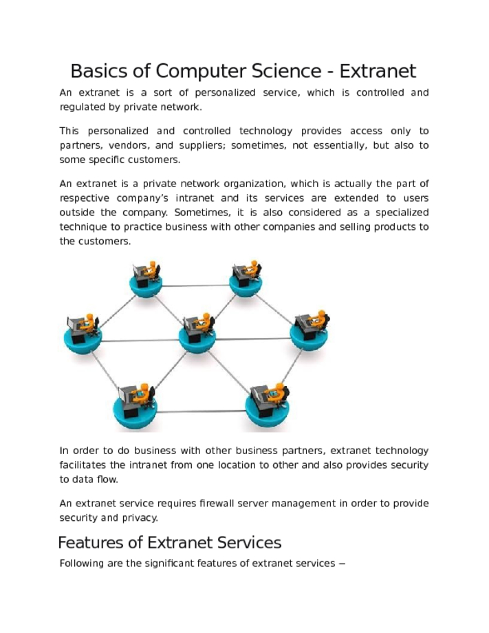 Basics of Computer Science   Extranet