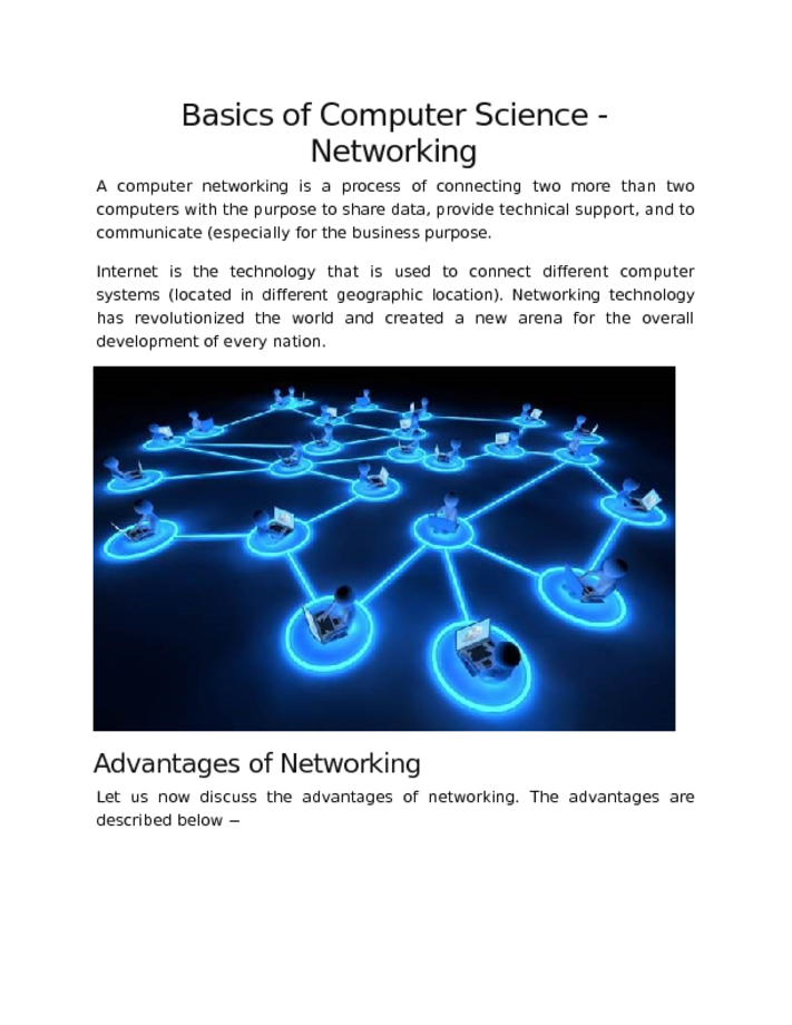 Basics of Computer Science   Networking