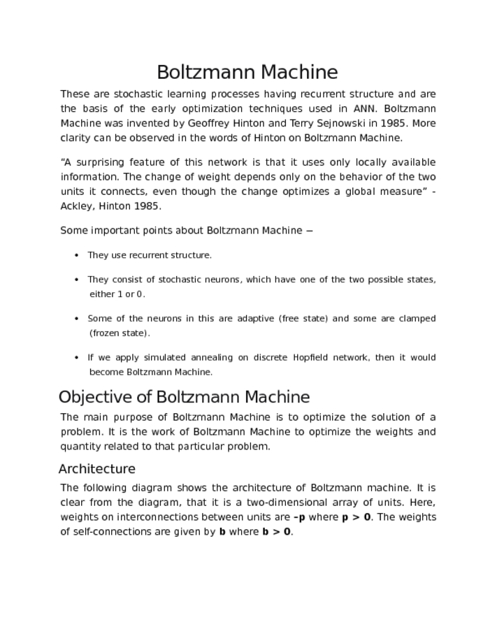 Boltzmann Machine